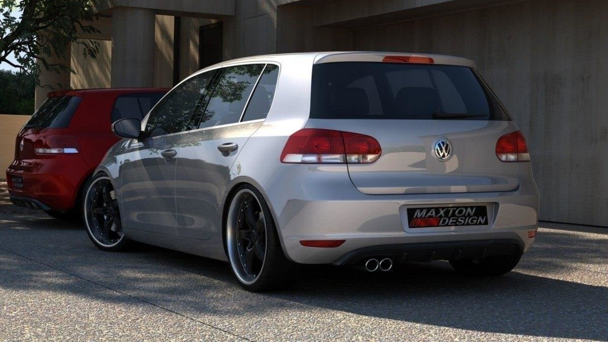 Diffuser passend voor VW Golf 6 MET 1 Uitlaatgat Glans Zwart