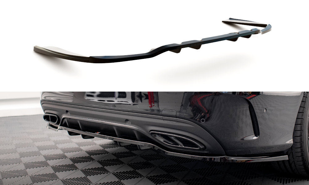 Diffuser Mercedes C Klasse AMG Line W205 Facelift Maxton Glans Zwart