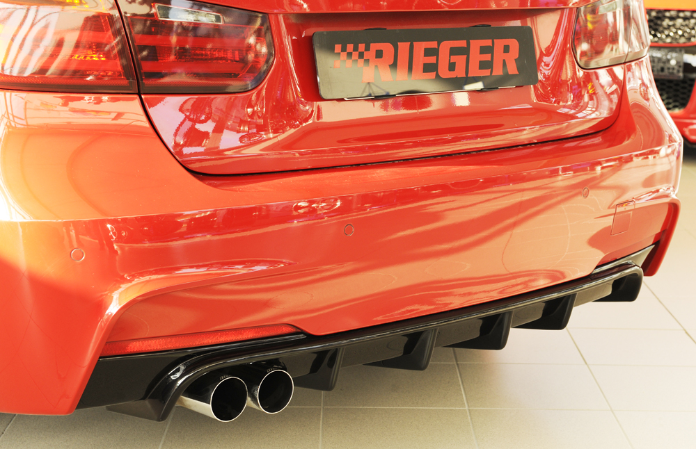 Achter Diffuser passend voor BMW 3Serie F30/F31 2012-... Zwart Glans Rieger