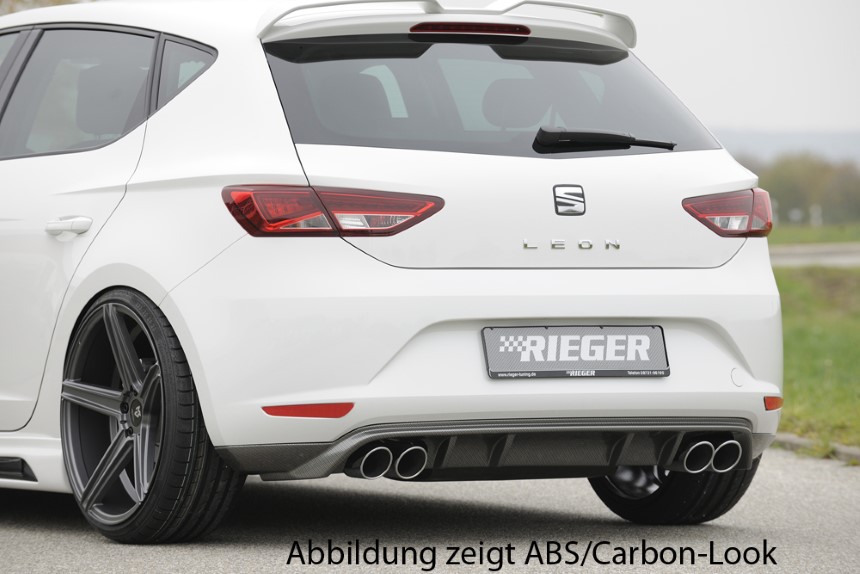 Diffuser passend voor Seat Leon F5 Rieger dubbele uitlaat links + rechts glans zwart
