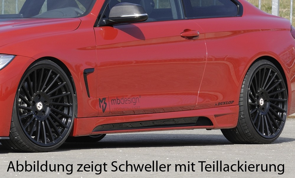 Zijskirts passend voor BMW 4 serie F32/F33/F36 M pakket Carbon look