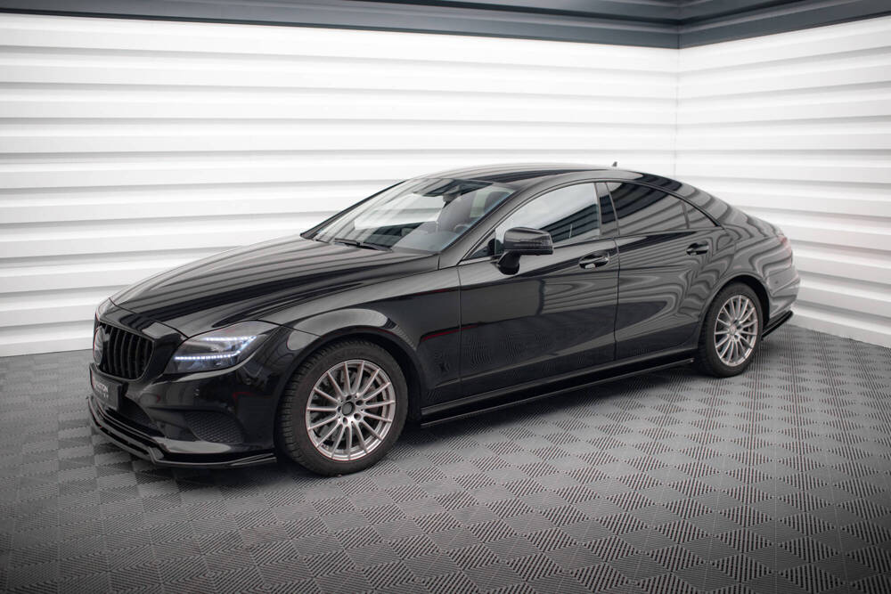 Zijskirts passend voor Mercedes CLS C218 Maxton Glans Zwart