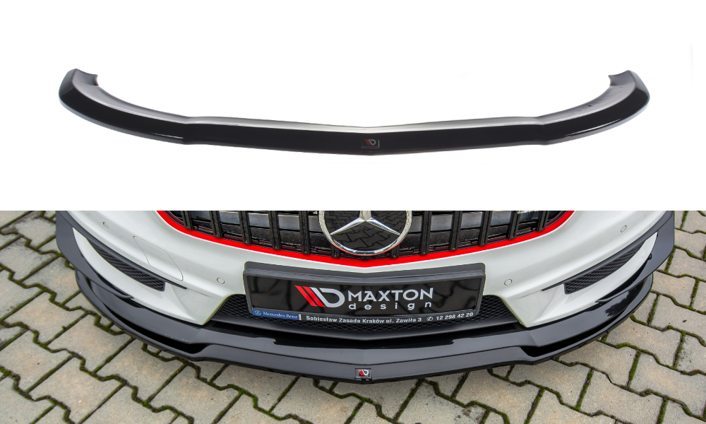 VoorSpoiler passend voor Mercedes W176 A45 AMG Glans Zwart