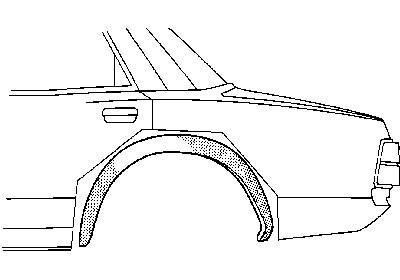 spatbordrand, binnen, smal, rechts Volvo 140, 1967-1974