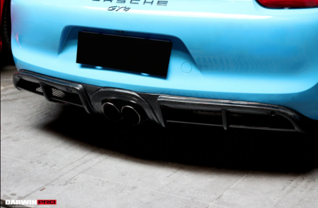Porsche 981 Boxster/Cayman GT4 Style Carbon Fiber Diffuser 2012-2016