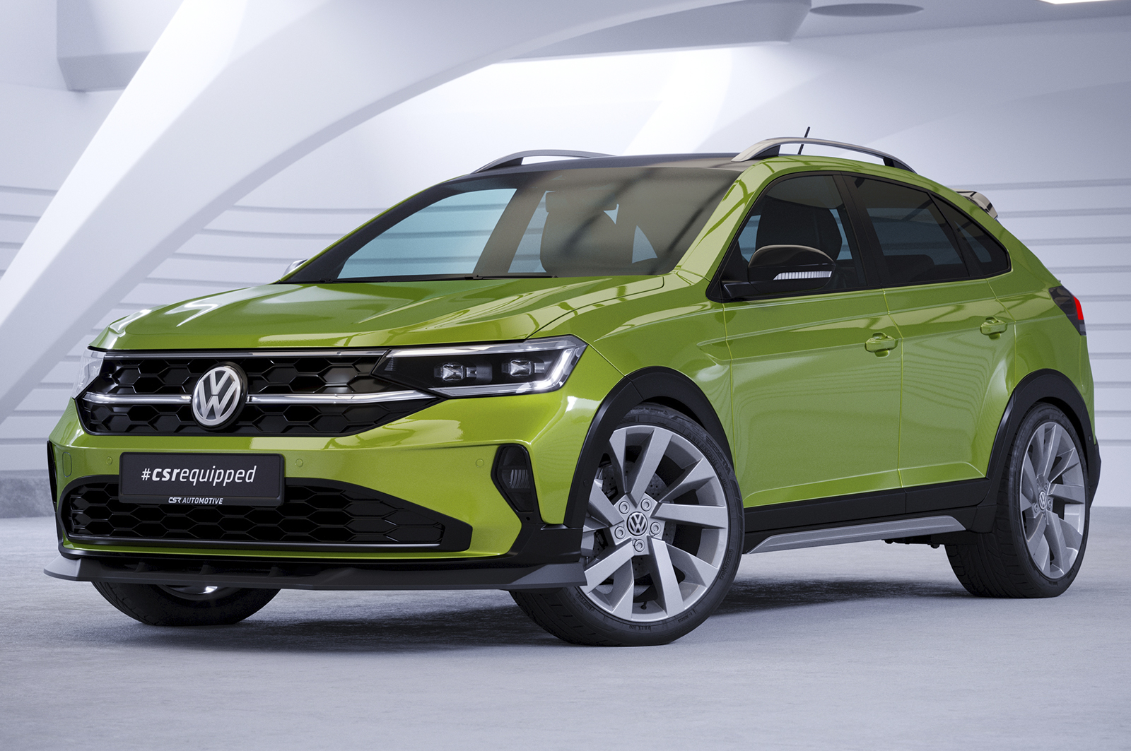 Voorspoiler passend voor Volkswagen Taigo CSR Glans Zwart