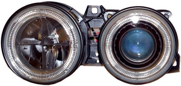 Koplampen passend voor BMW E30 88-93 Zwart Angel Eyes