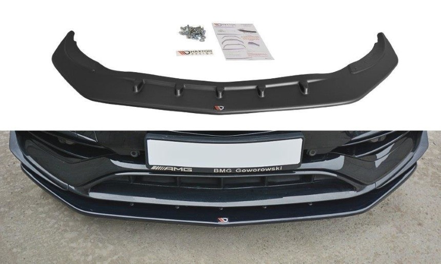 Voorspoiler passend voor Mercedes CLA A45 AMG Maxton Design glans zwart