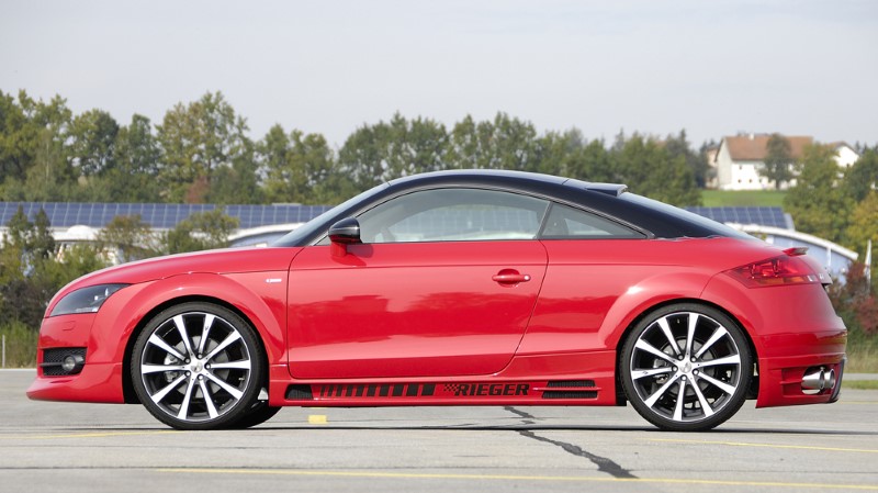 Zijskirts passend voor Audi TT 8J 96.06- met 2 schacht en 2 uitsnedes Rieger