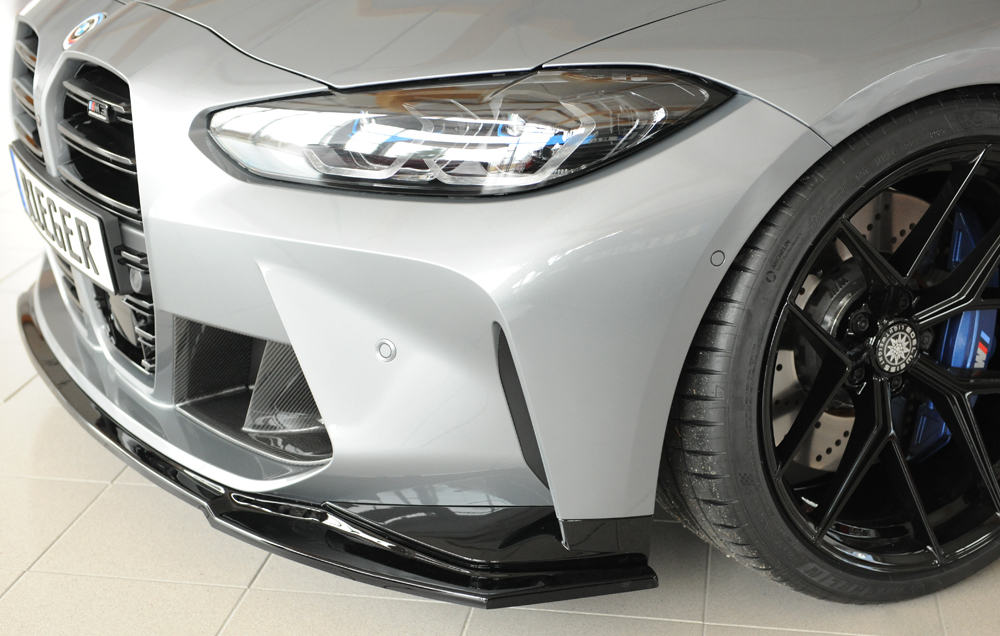 Voorspoiler passend voor BMW 3-series G80 M3 03.21-  glans zwart