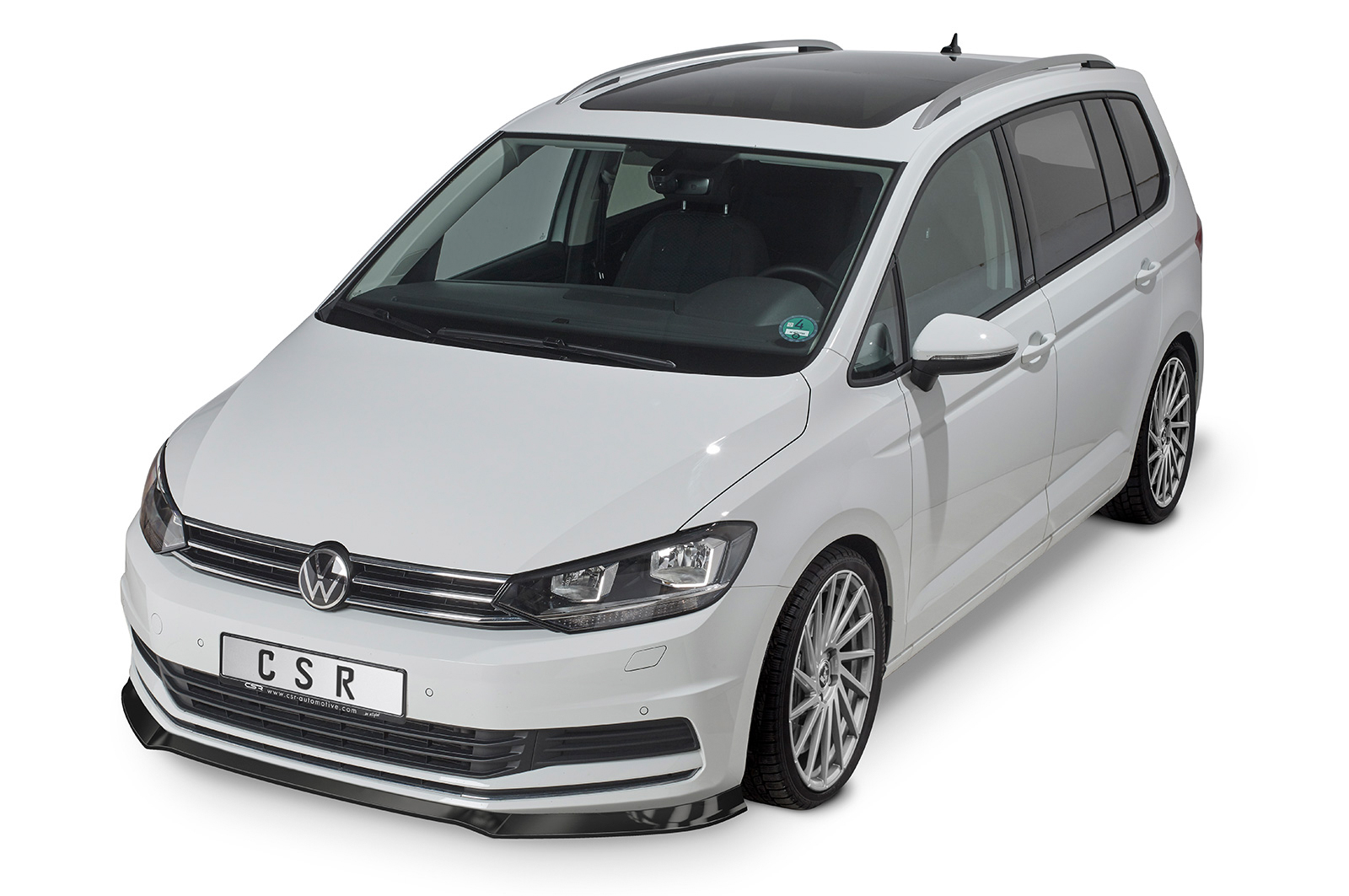 Voorspoiler passend voor VW Touran II CSR glans Zwart