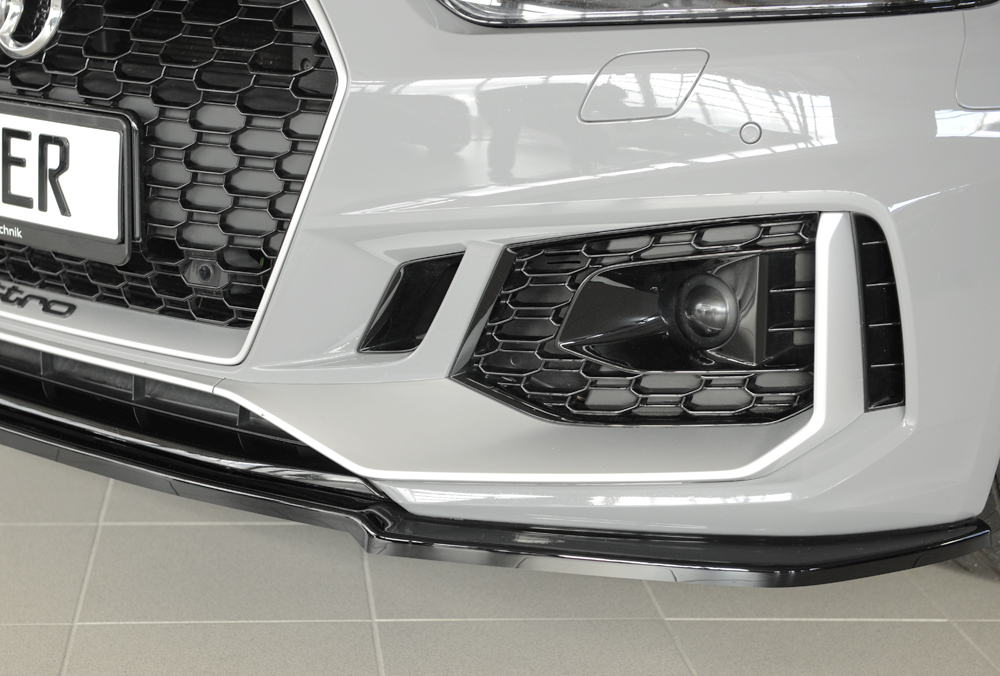 Voorspoiler passend voor Audi RS5 B9/F5 Zwart Glans Rieger