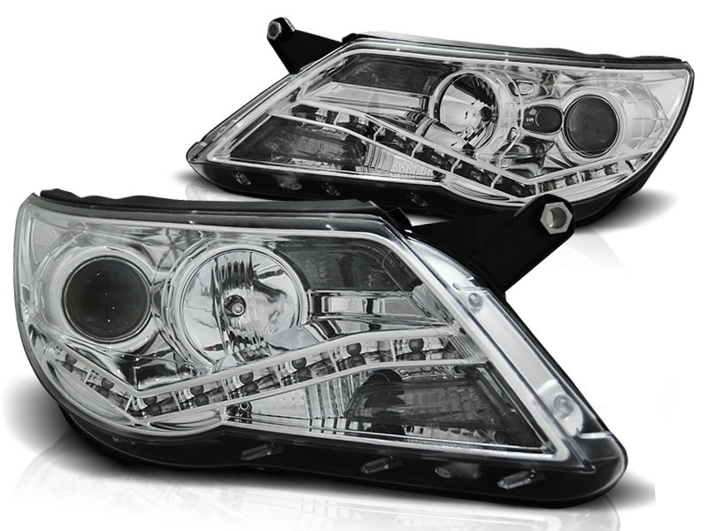 Koplampen passend voor VW Tiguan 07-11 DRL look chroom