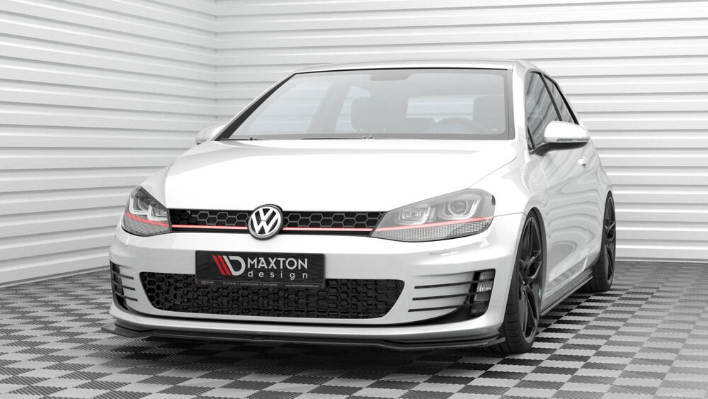 Voorspoiler passend voor VW Golf 7 GTI Glans Zwart v.3