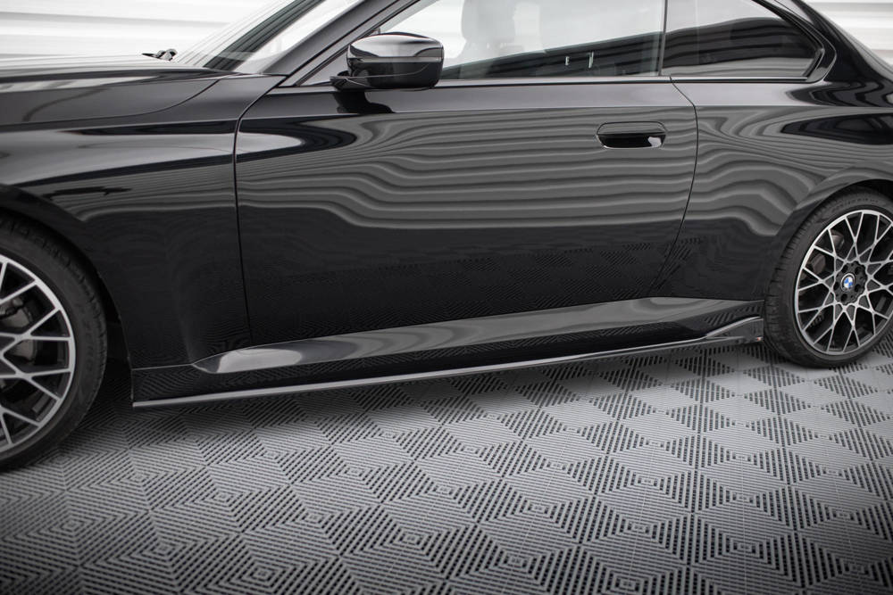Zijskirts V.2 BMW 2 Serie Coupe G42 Maxton Glans Zwart