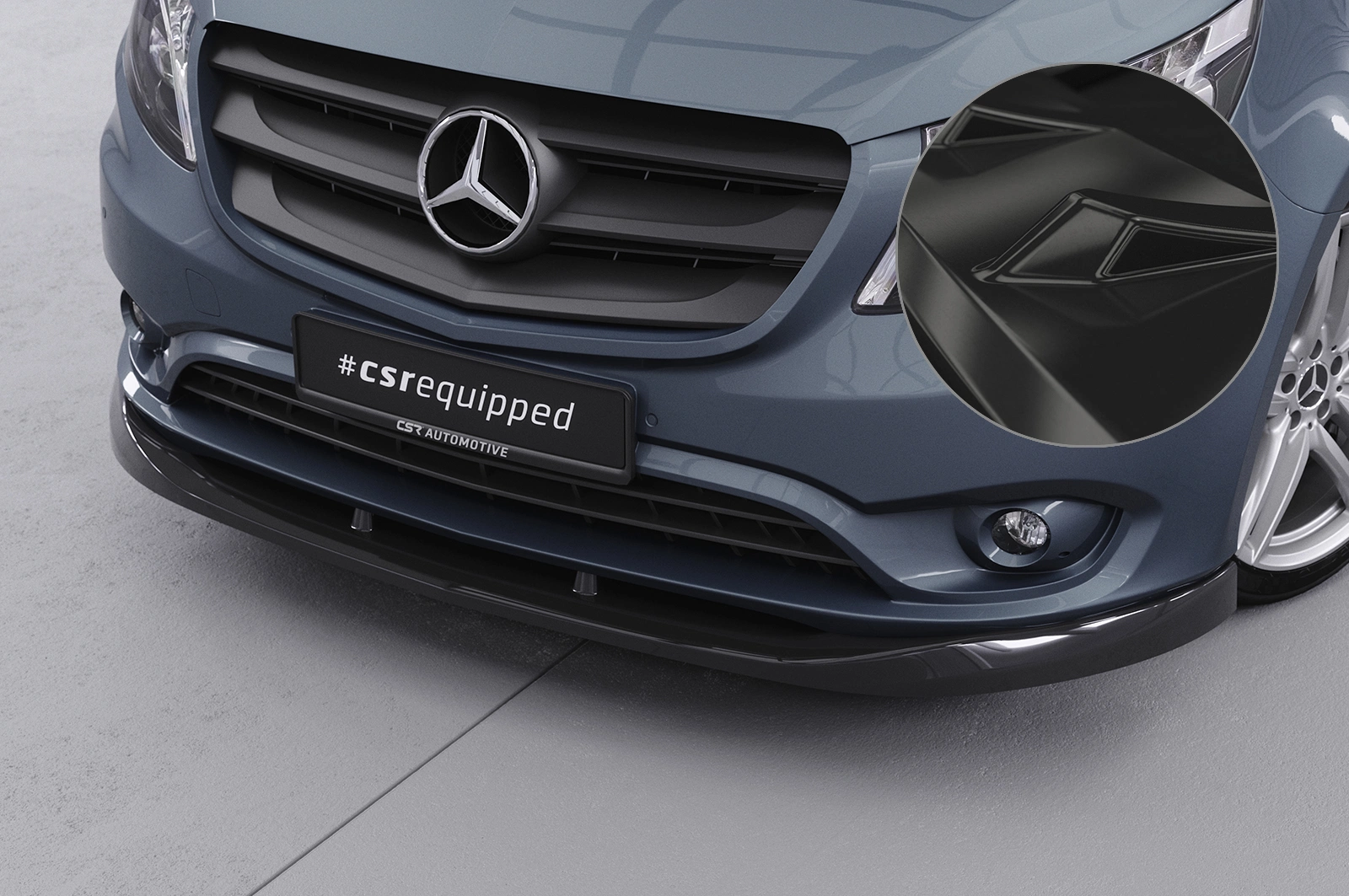 Voorspoiler passend voor Mercedes-Benz Vito 447 glans zwart 2014–2023