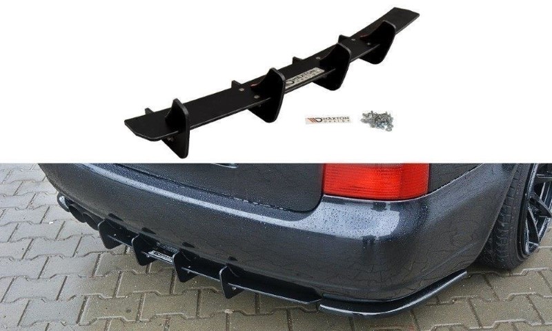 Achter Diffuser passend voor Audi S4 B5 Avant Glanzend Zwart