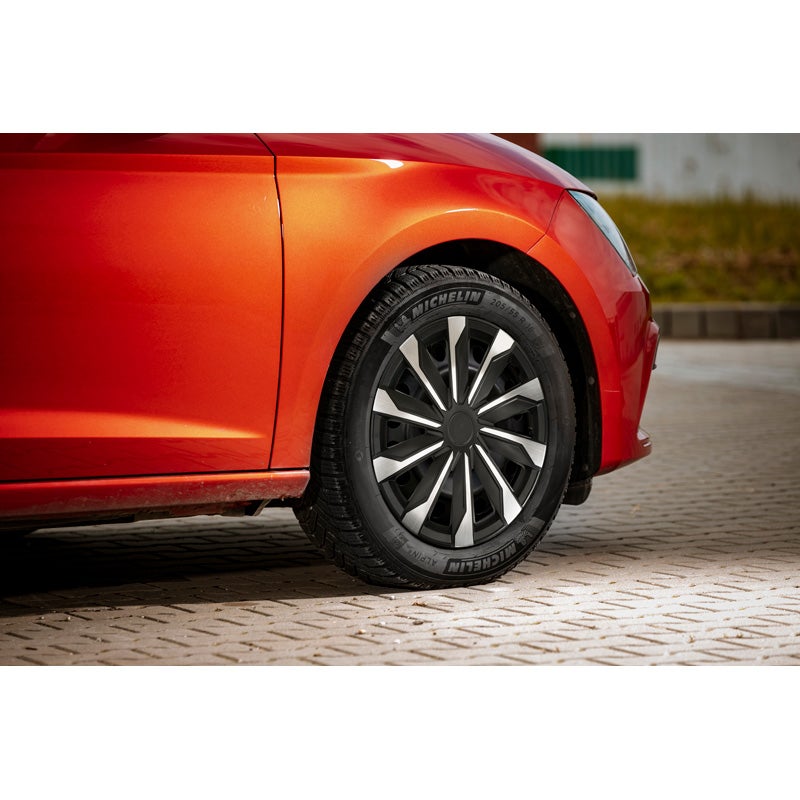4-Delige Wieldoppenset Typhoon 16-inch alu/zwart