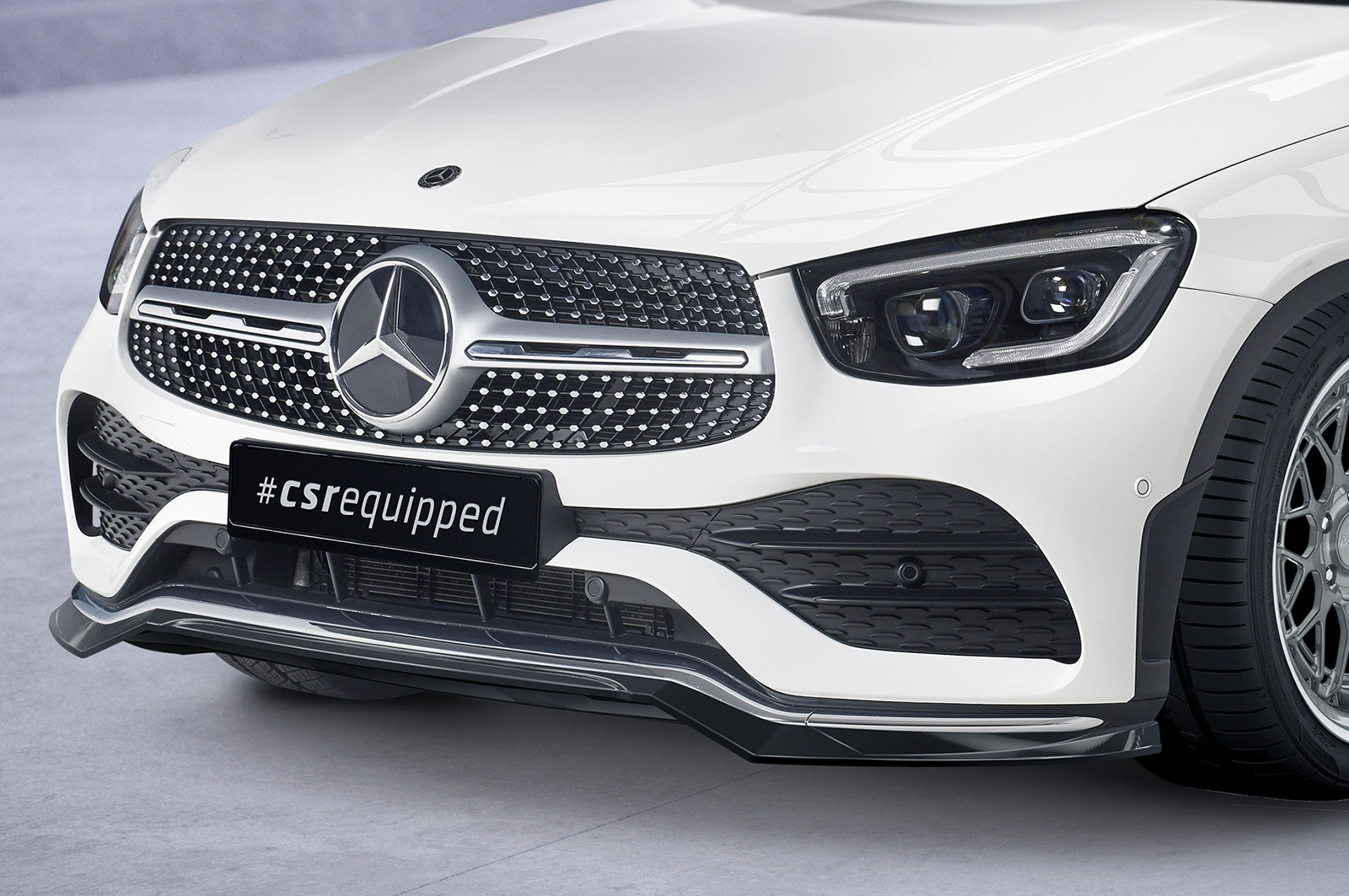 Voorspoiler passend voor Mercedes-Benz GLC (C253/X253) AMG-Line glans zwart
