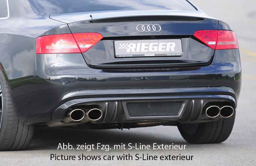 Diffuser passend voor Audi A5 Rieger dubbele uitlaat links + rechts carbon-look