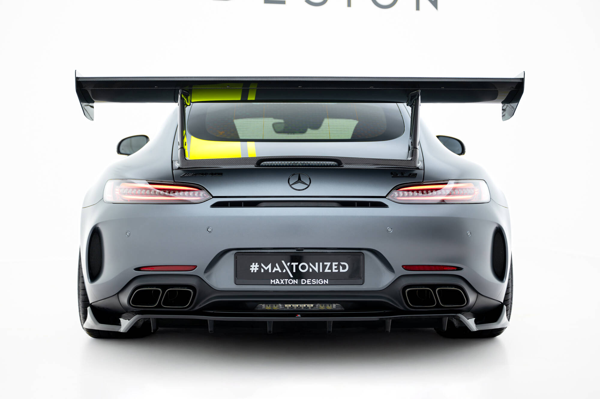 Achter Diffuser passend voor Mercedes-AMG GT C C190 Facelift Maxton Glanzend zwart