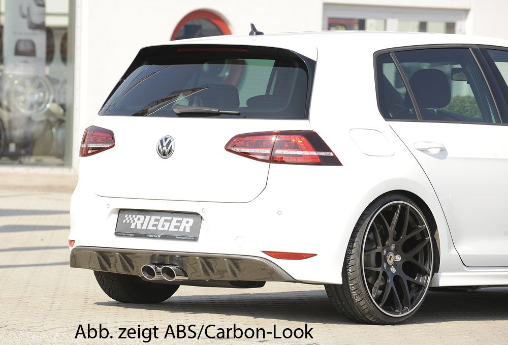 Achterbumper Diffuser Glossy Black Rieger VW Golf 7 R-line 12-17