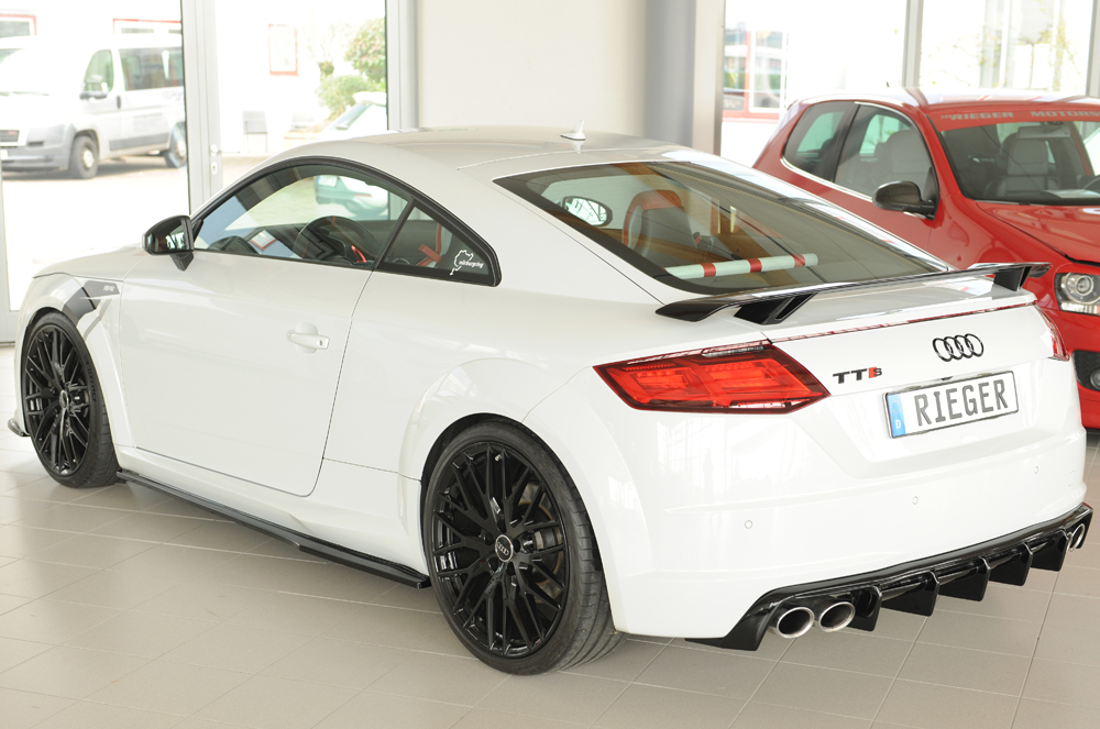 Diffuser passend voor Audi TT S-Line / TTS Rieger Glans Zwart