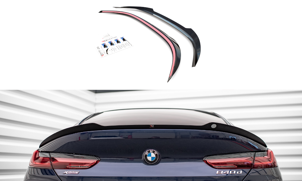 Spoiler passend voor BMW M850i Gran Coupe G16 Maxton Glans Zwart