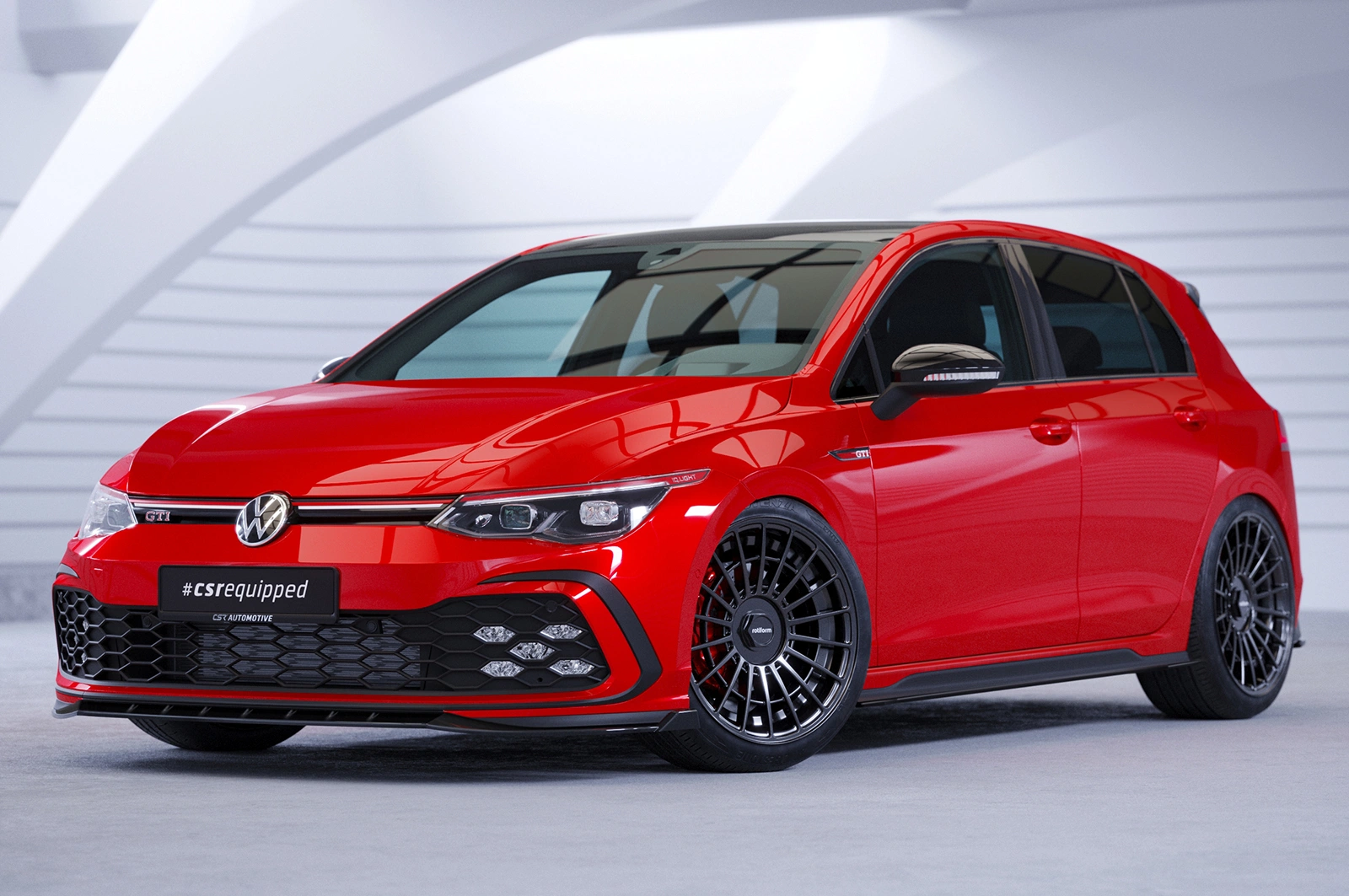 Voorspoiler passend voor VW Golf 8 (Typ CD) GTI/GTD/GTE/R-Line glans zwart – CSR Automotive (12/2019–)