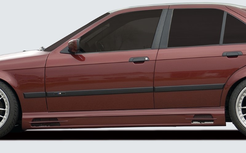 Zijskirts passend voor BMW E36 met 2 schacht en 2 uitsnedes Rieger