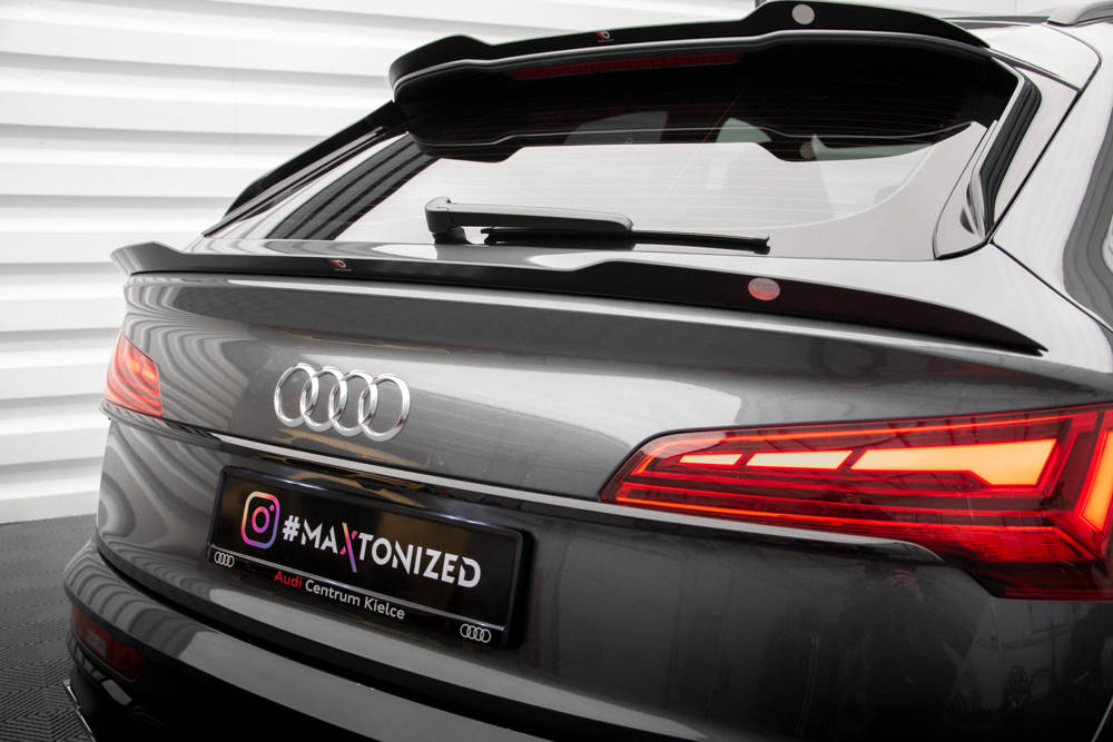 Spoiler passend voor Audi Q5 S-Line & SQ5 Sportback Facelift 2020 - Maxton Glans Zwart