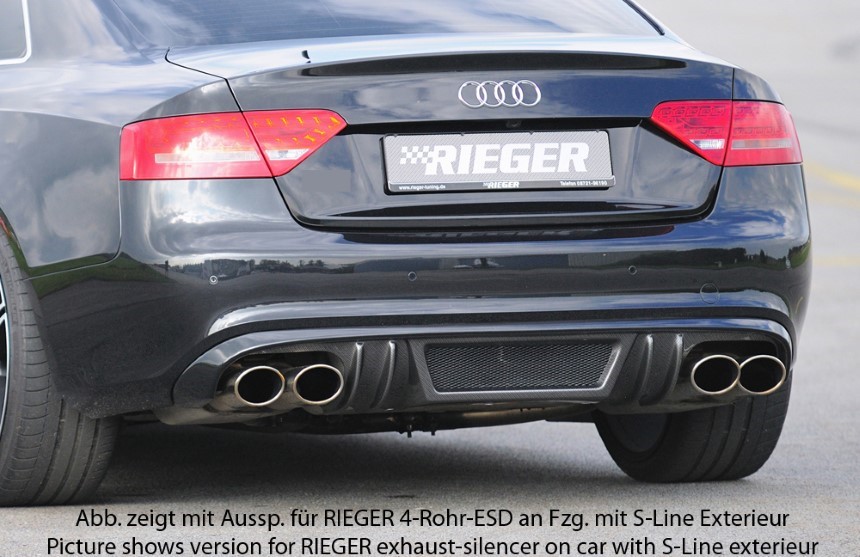 Diffuser passend voor Audi A5 Rieger uitlaat links + rechts carbon-look