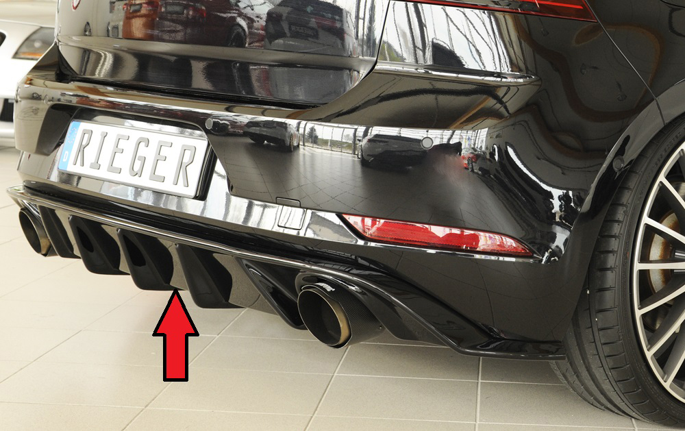 Achterbumper Diffuser passend voor VW Golf 7,5 GTI 2017- Rieger Glossy black