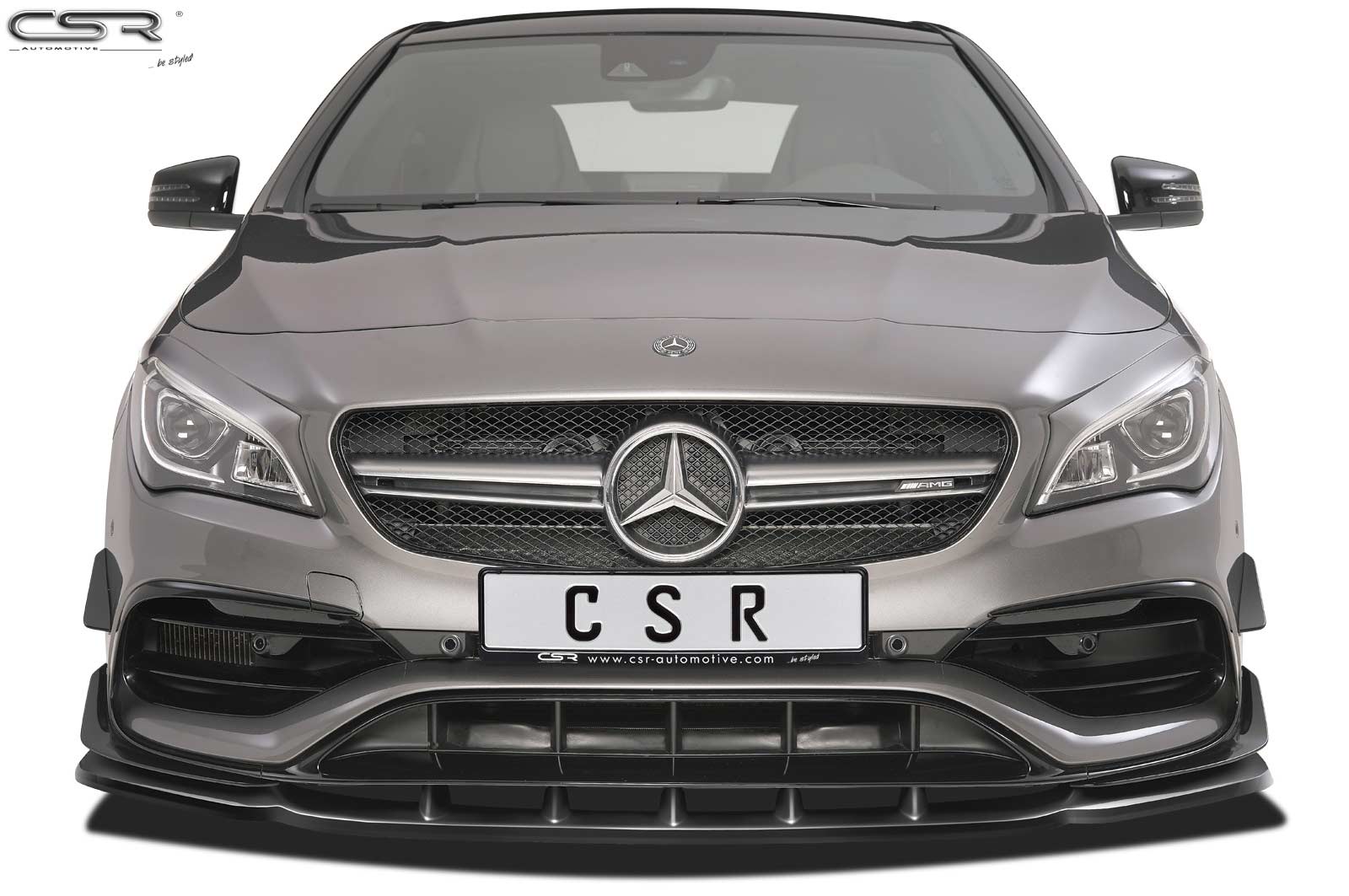 Voorspoiler passend voor Mercedes Benz CLA 45 AMG C117 X117 Glans Zwart