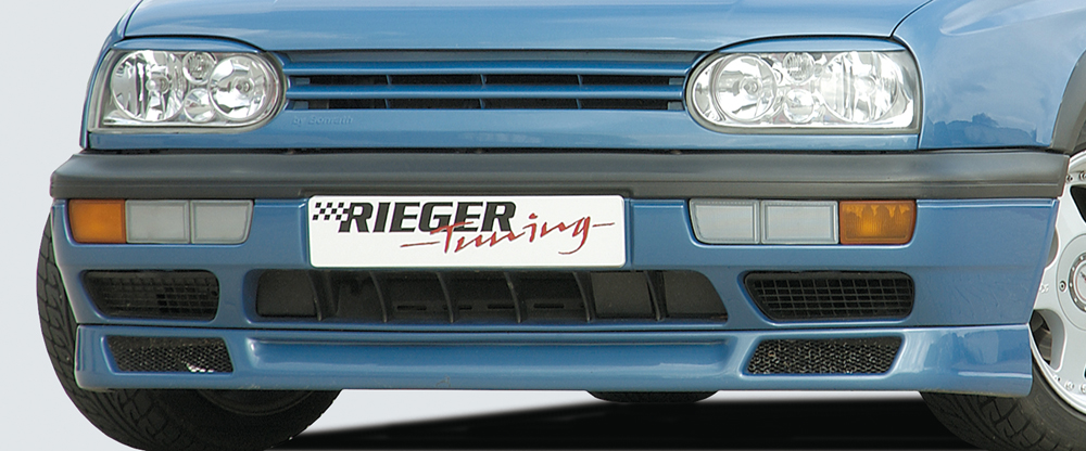 Voorspoiler passend voor Volkswagen Golf 3 Rieger Glans Zwart