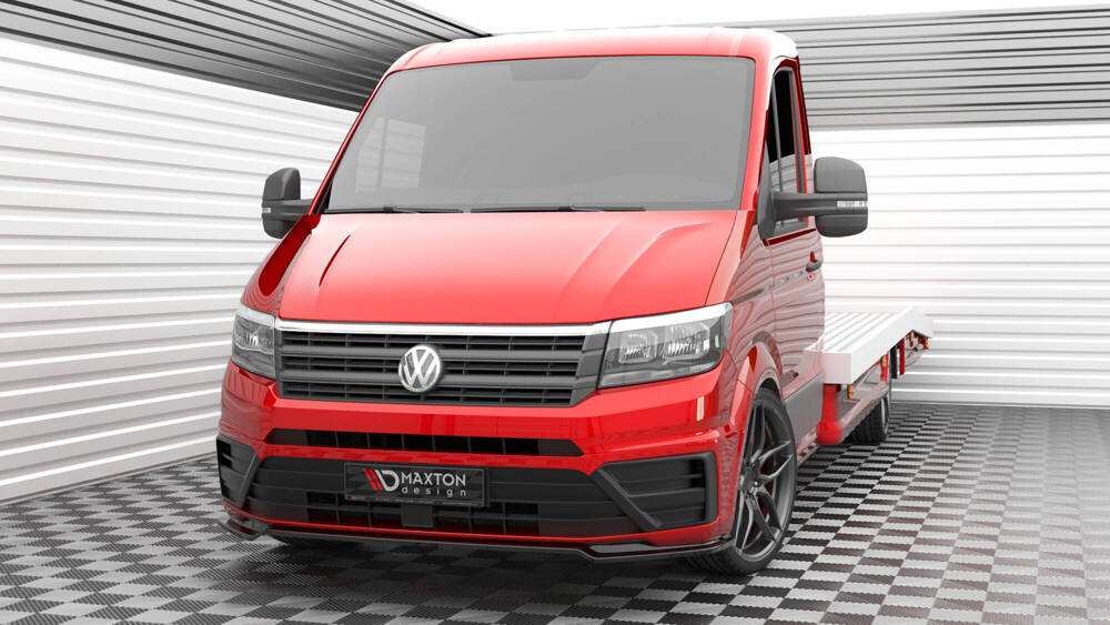 Voorspoiler passend voor VW Crafter MK2 2017- .. Maxton Glans Zwart V.2
