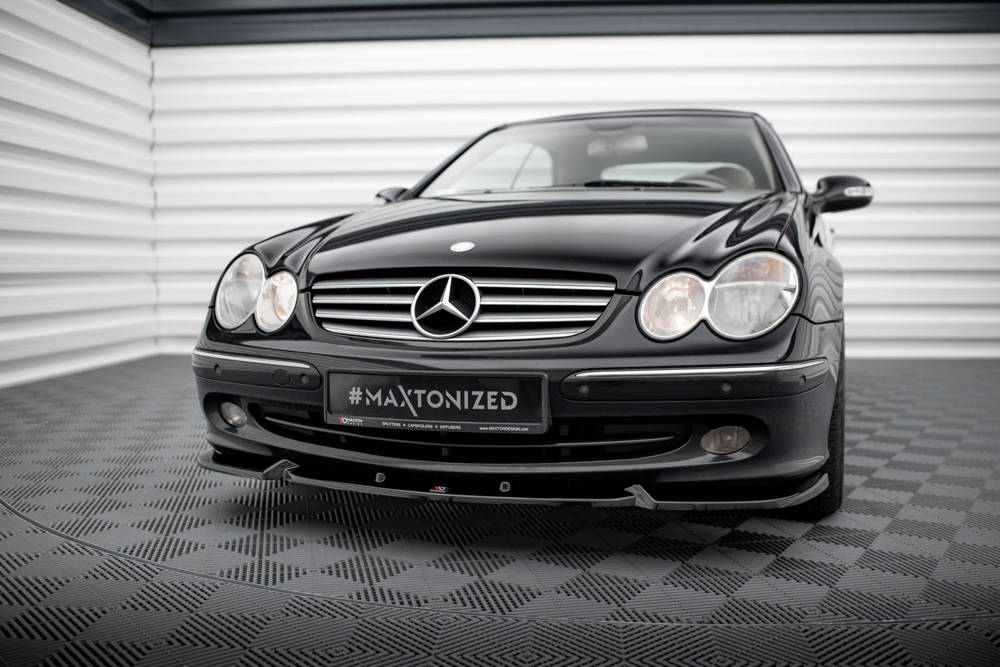 Voorspoiler passend voor Mercedes-Benz CLK W209 2002 - 2005 Maxton Glans Zwart