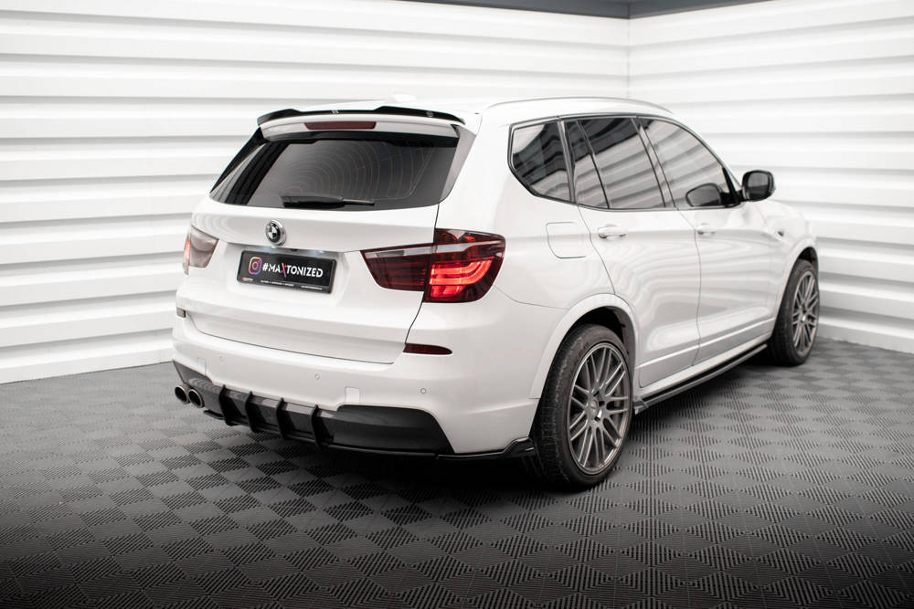 Spoiler passend voor BMW X3 M-Pack F25 2010 - 2014 Maxton Glans Zwart