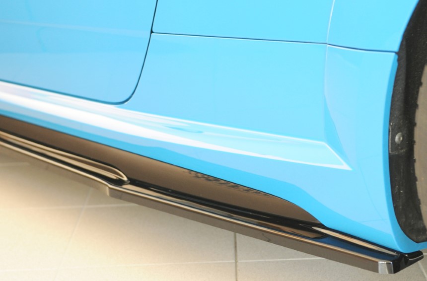 Zijskirts passend voor Audi TT  8S S-line/TTS/TT-RS (19mm hoog) Rieger glans zwart