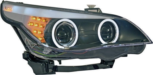 Koplampen passend voor BMW E60 Chrome 04 -07 Xenon Met LED F10 look