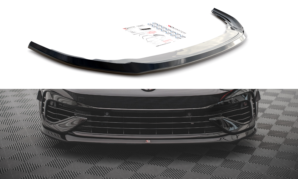 Voorspoiler V.5 Volkswagen Golf 8 R Maxton Glans Zwart