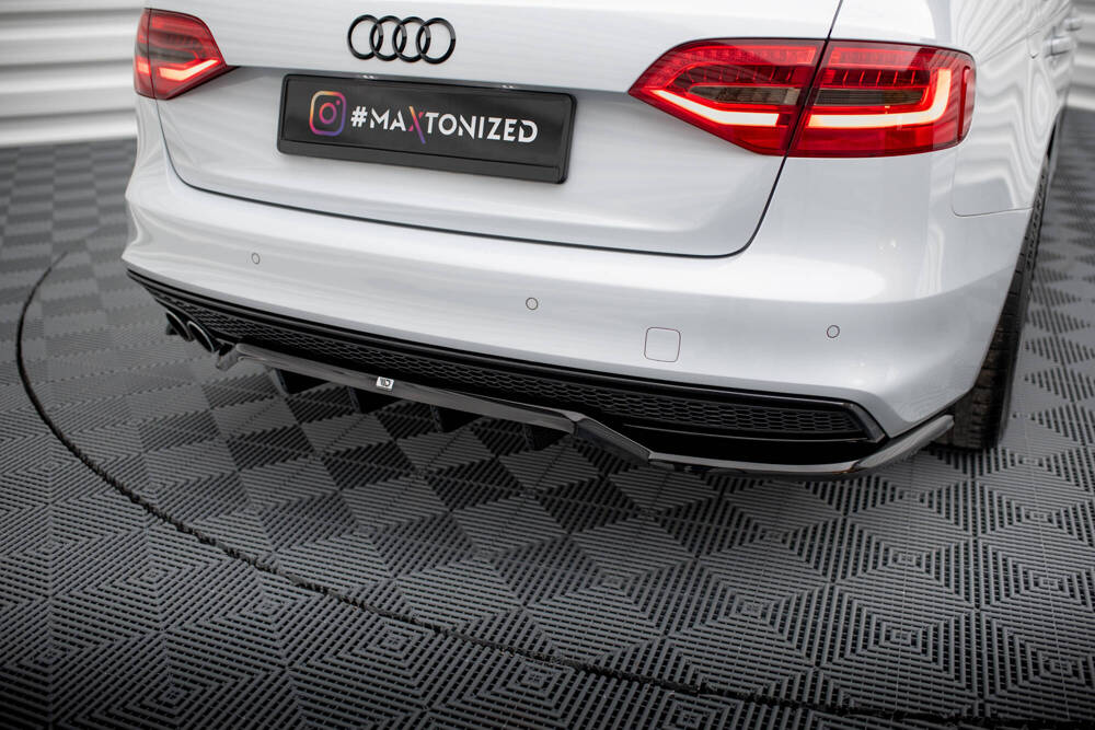 Diffuser passend voor Audi A4 Competition B8 FL Maxton Glans Zwart