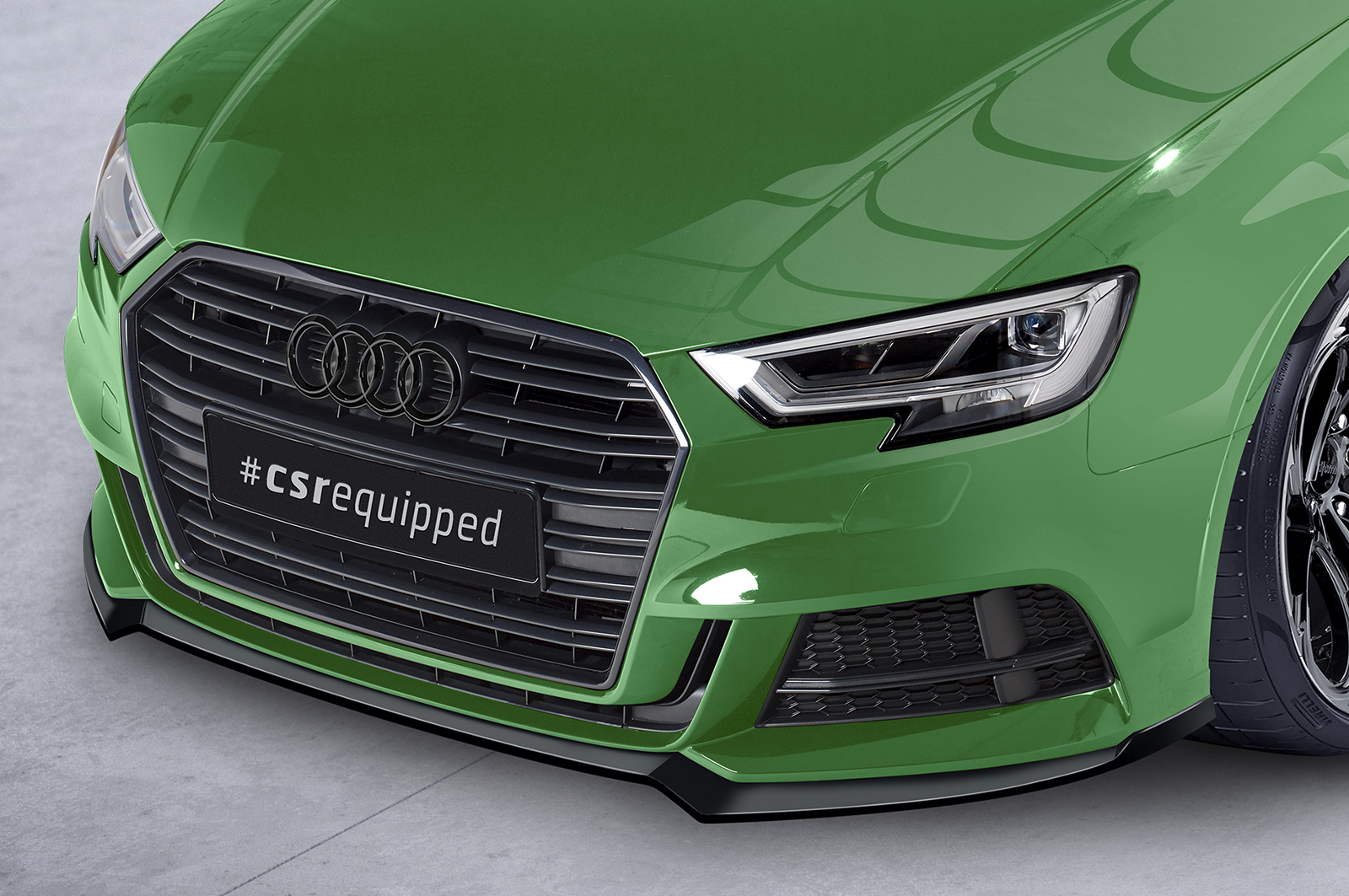 Voorspoiler passend voor Audi A3 S-Line / S3 8V CSR Glans Zwart