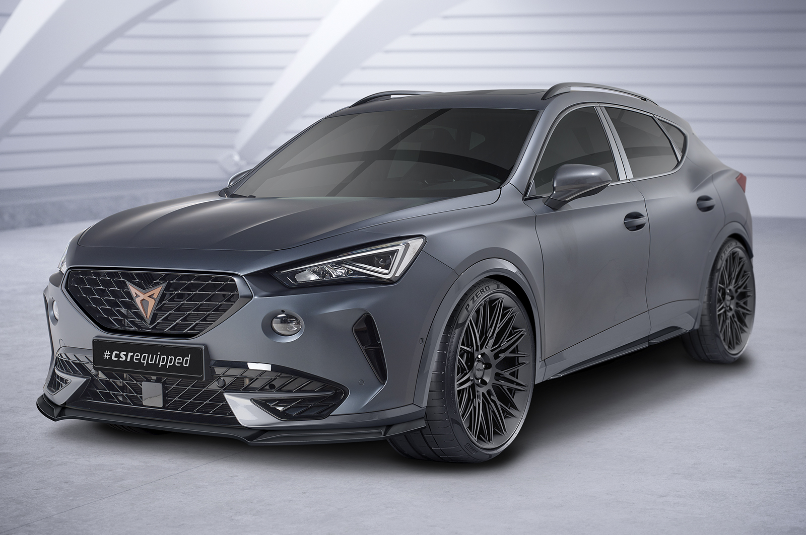 Voorspoiler passend voor Cupra formentor CSR Glans Zwart
