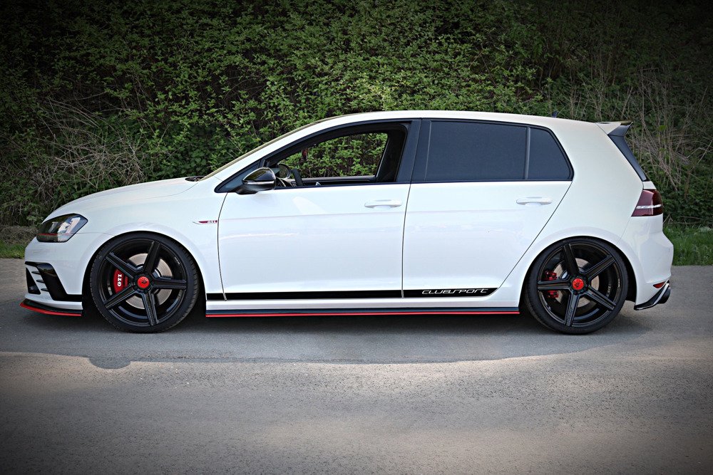 Zijskirts passend voor VW Golf 7 GTI Clubsport Glans Zwart