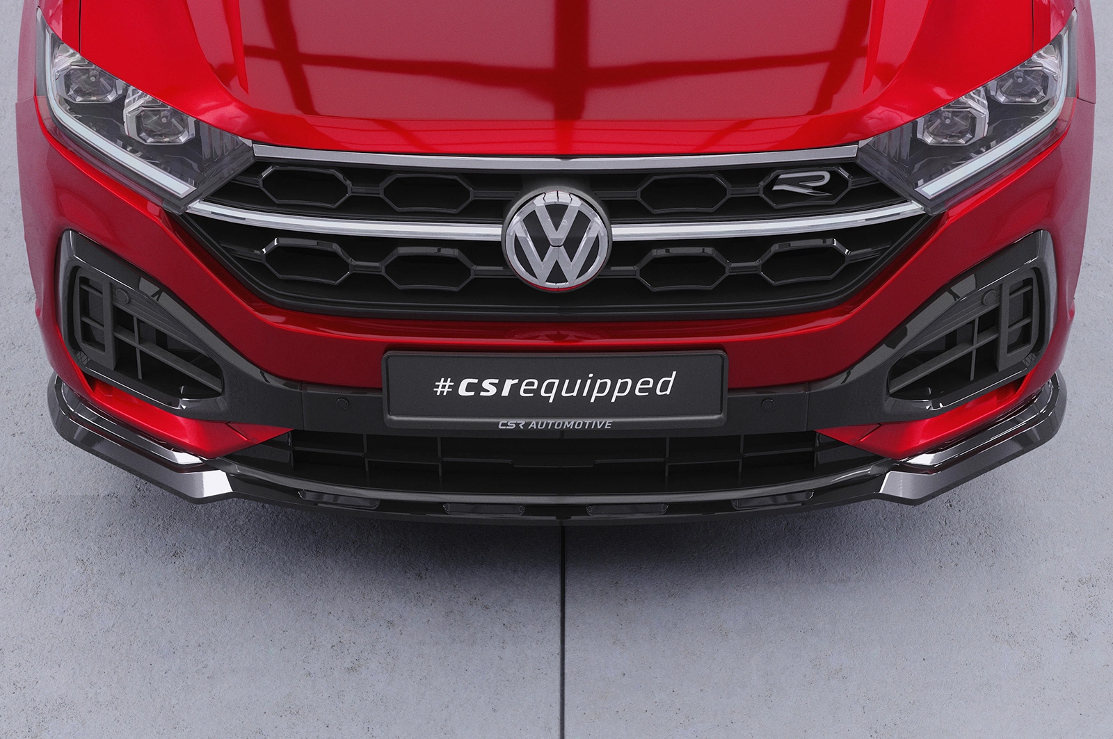 Voorspoiler passend voor VW T-Roc (A1) R-Line Glans Zwart Facelift - CSR Design