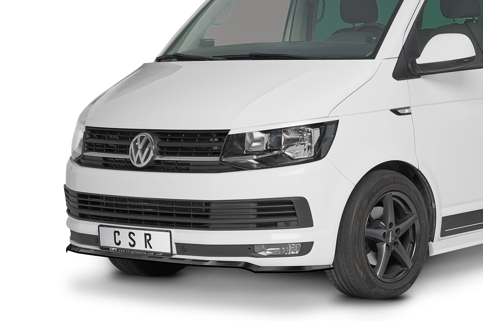 Voorspoiler passend voor VW T6 Bus 2015–2019 (2. Facelift) – CSR Automotive – Glans Zwart