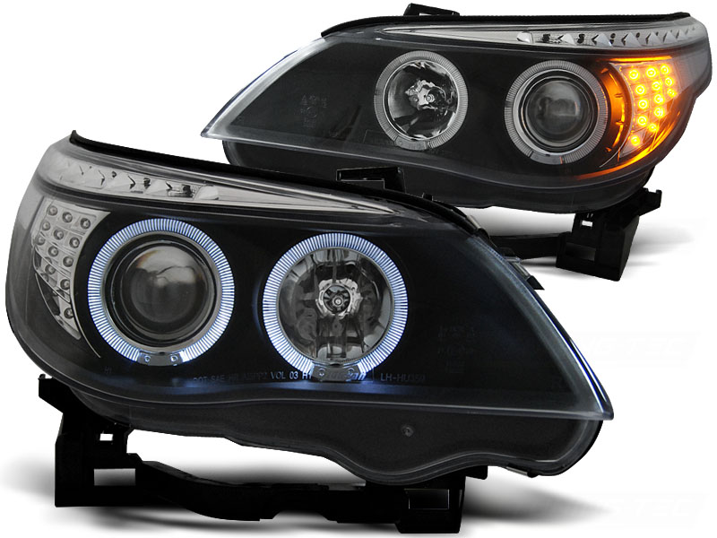 Koplampen passend voor BMW E60 Chrome 04 -07 LED F10 look
