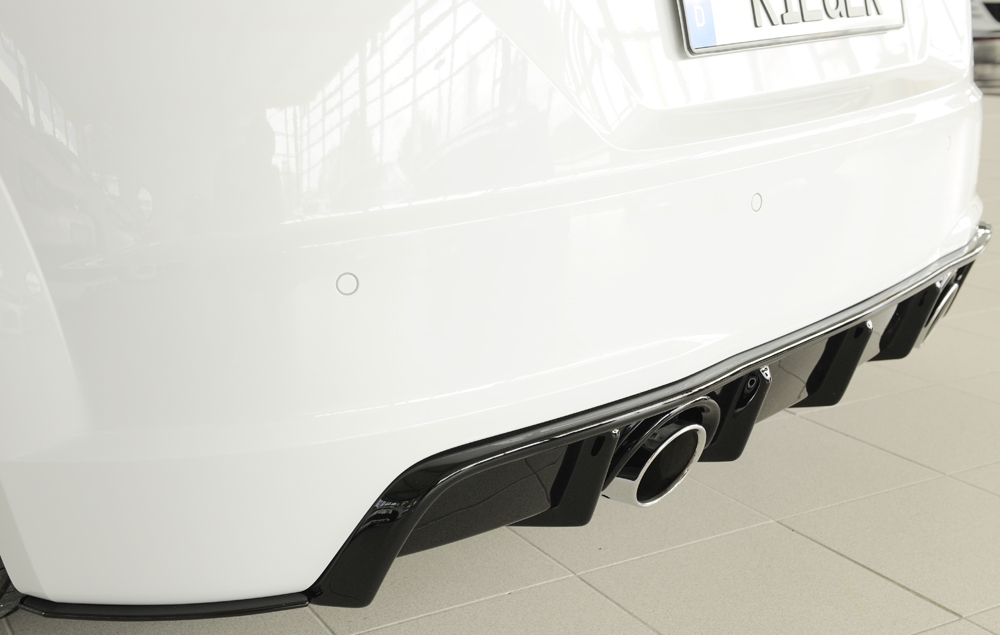 Diffuser passend voor Audi TT 8J-FV 8S 14-22 Rieger Glans Zwart