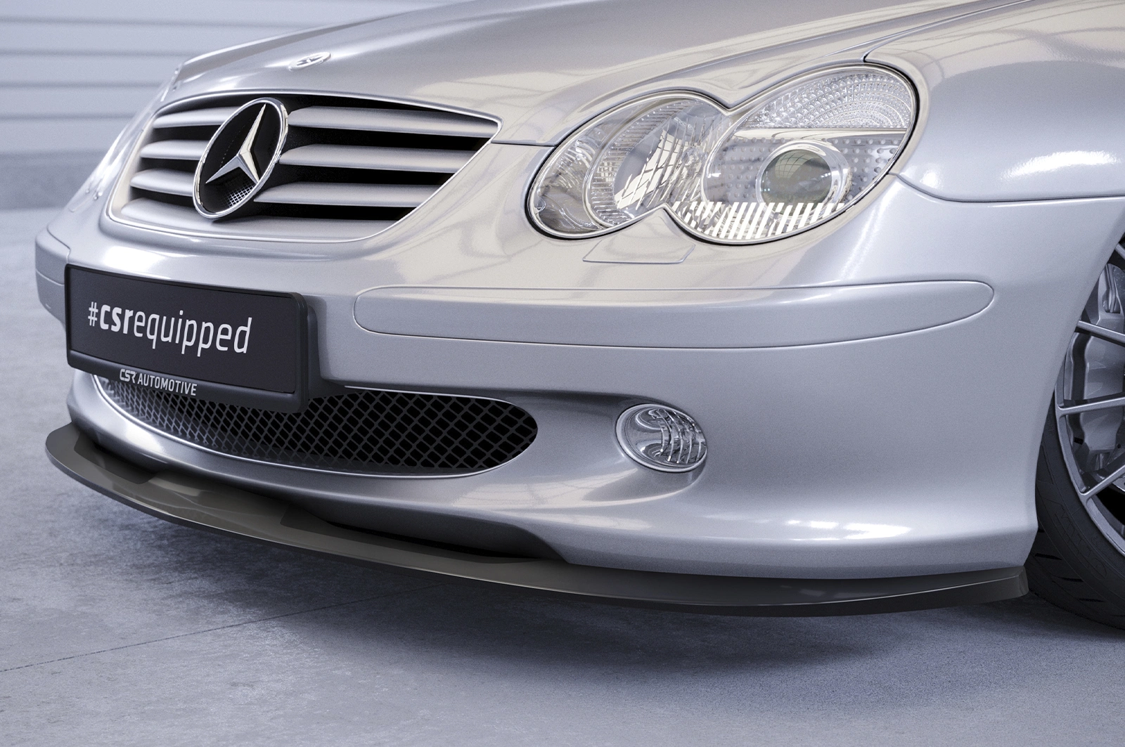 Voorspoiler passend voor Mercedes-Benz SL-Klasse R230 Glans Zwart – 2001–2005
